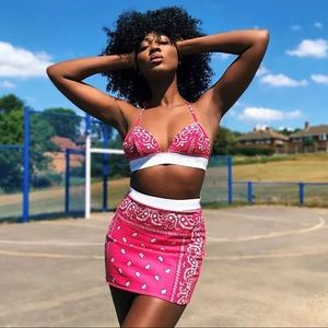 Durag skirt sets blue and red